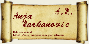 Anja Markanović vizit kartica
